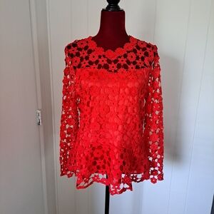 PEPLUM LACE BLOUSE